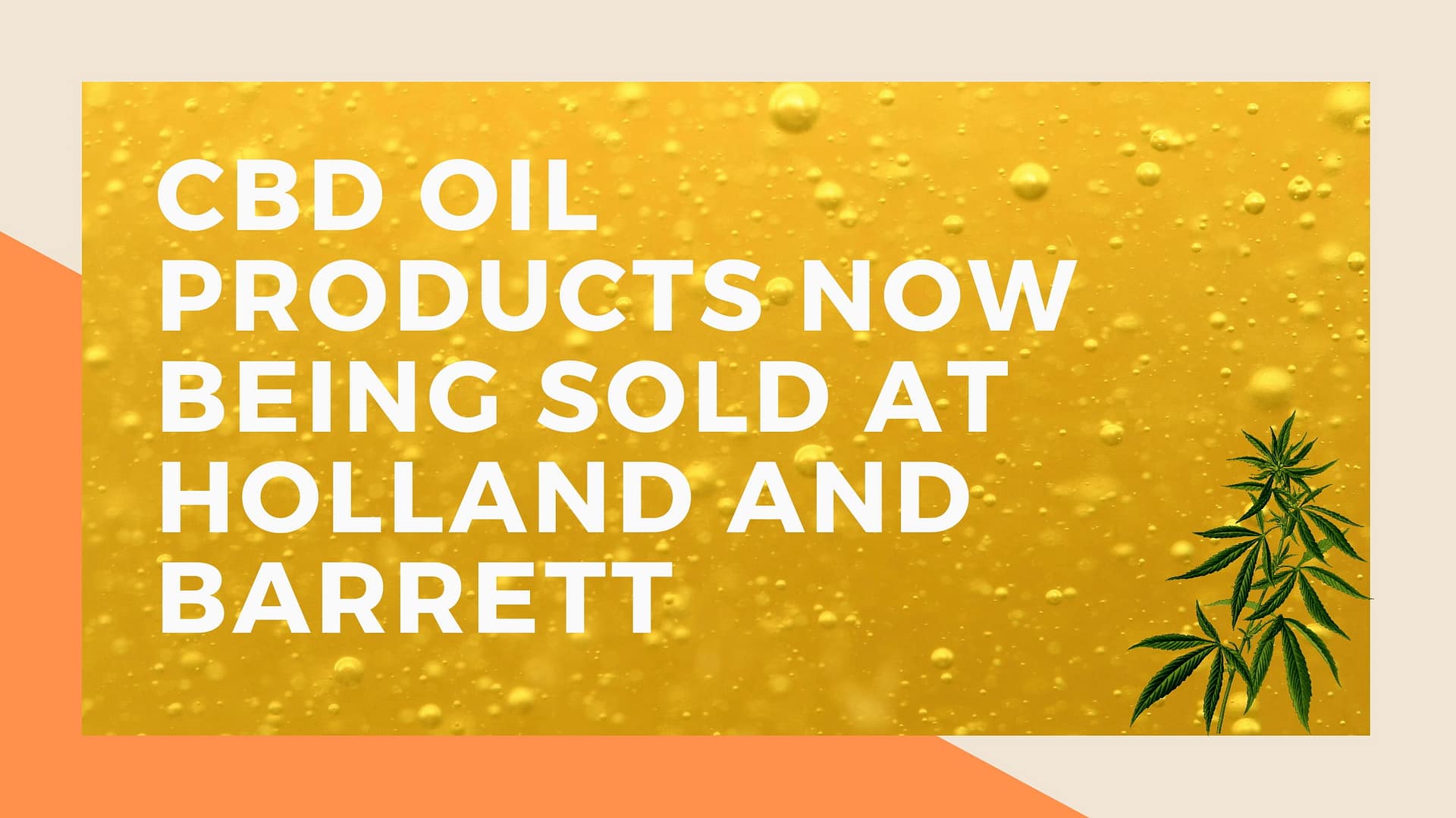 CBD oil products now being sold at Holland and Barrett